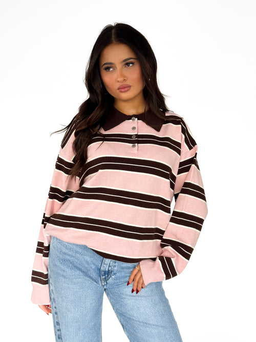 Fleur polo pink-brown