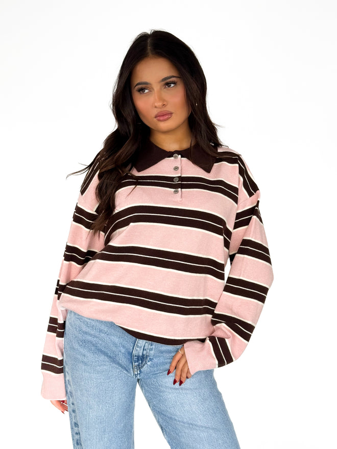 Fleur polo pink-brown