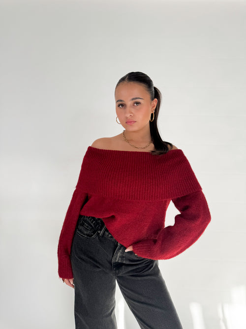 Emma knit red