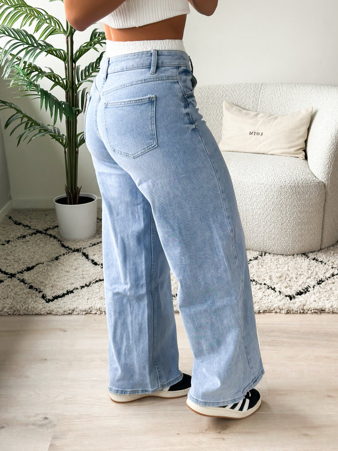 Stretch - Nora extra wide jeans light denim