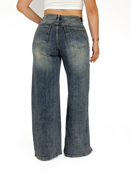 Stretch - Tessa extra wide jeans vintage denim
