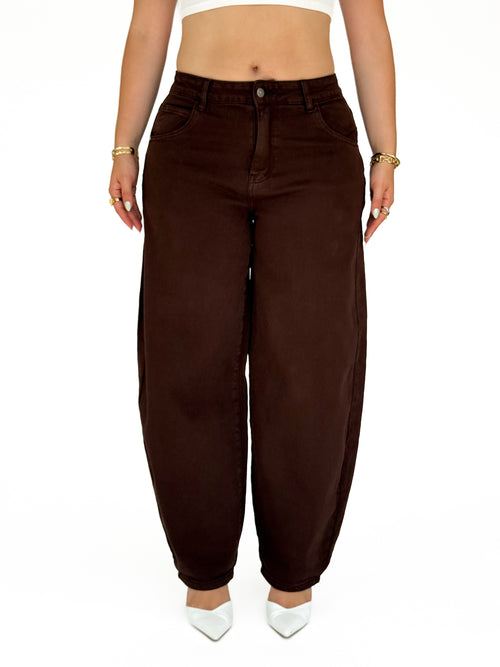Stretch - Nova balloon jeans brown