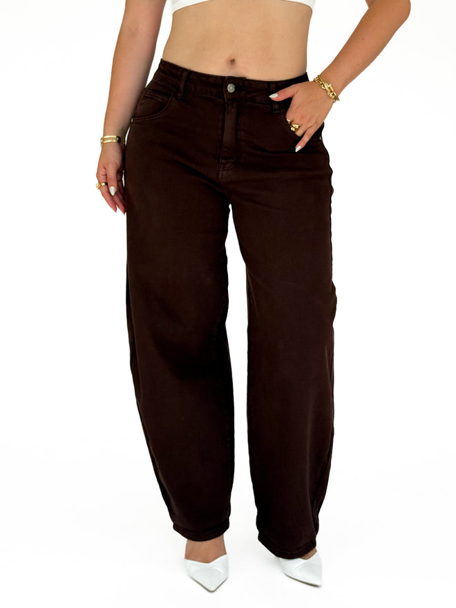 Stretch - Nova balloon jeans brown