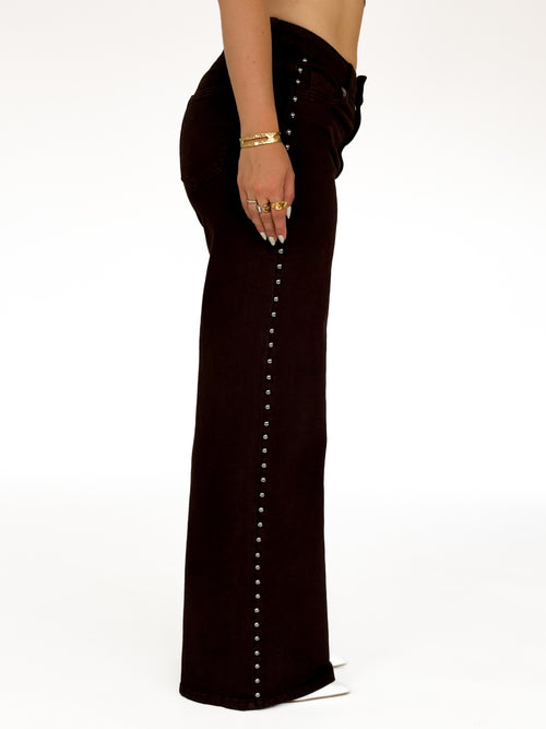Pre-order Stretch - Rosa wide jeans brown