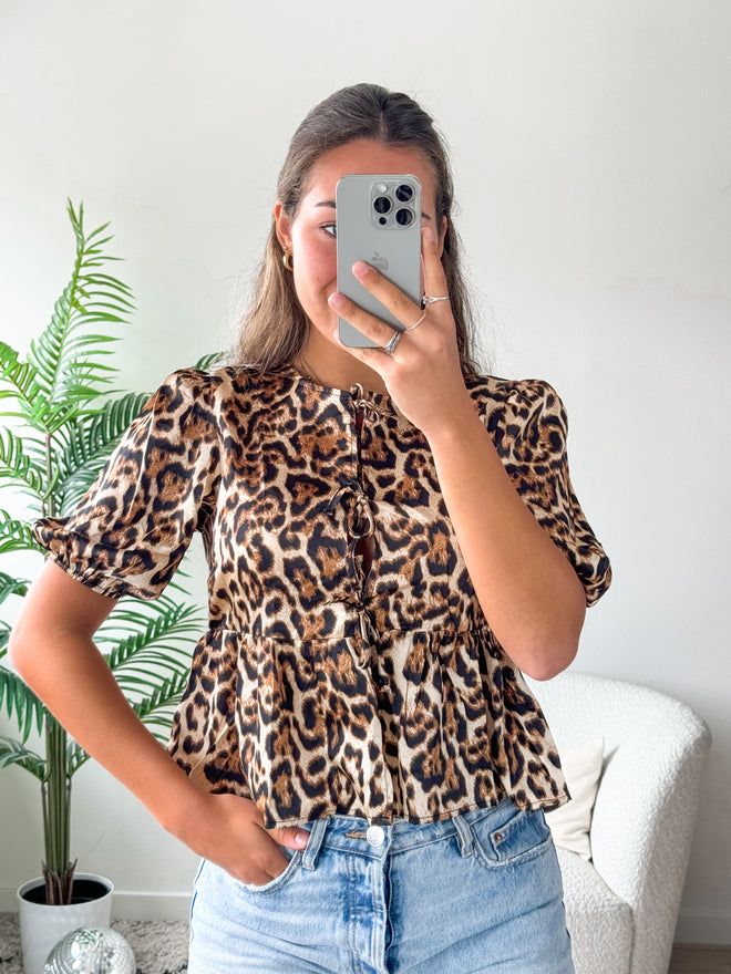 Nienke blouse leopard