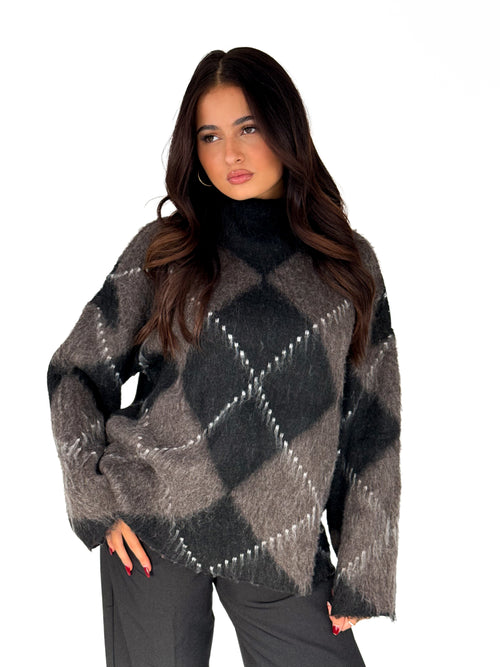 Mila knit black-brown