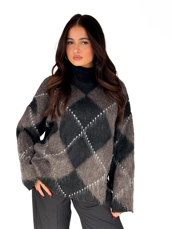 Mila knit black-brown