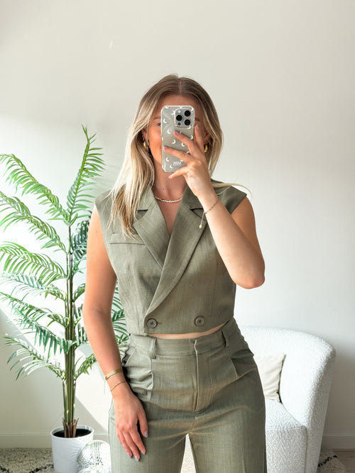 Katie gilet army green