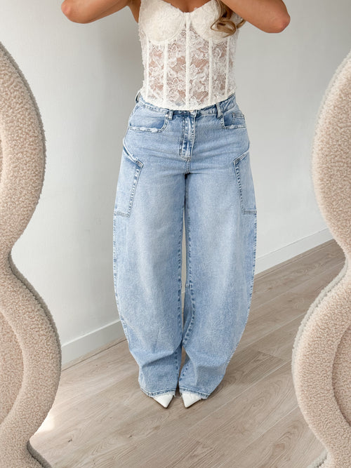 Stretch - Cindy balloon jeans light denim
