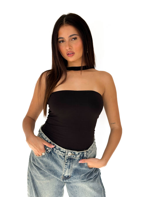 Lotte top dark brown