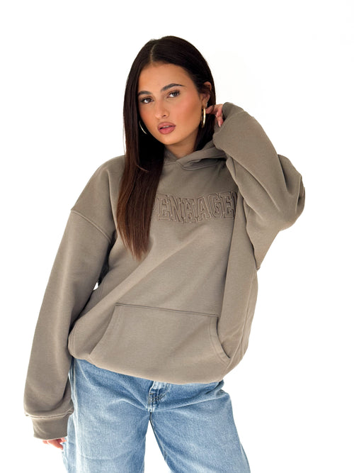 Feline hoodie army green