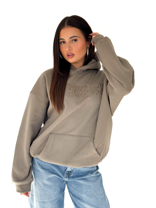 Feline hoodie army green