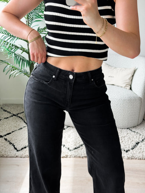 Stretch - Maya wide jeans black