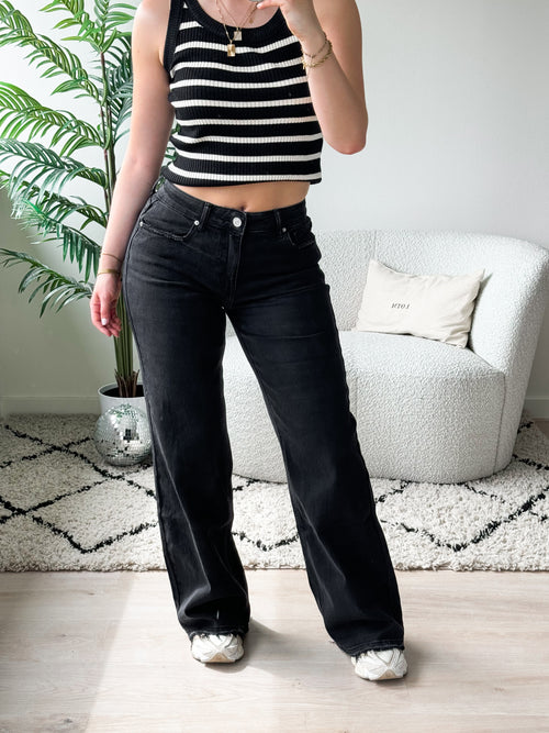 Stretch - Maya wide jeans black