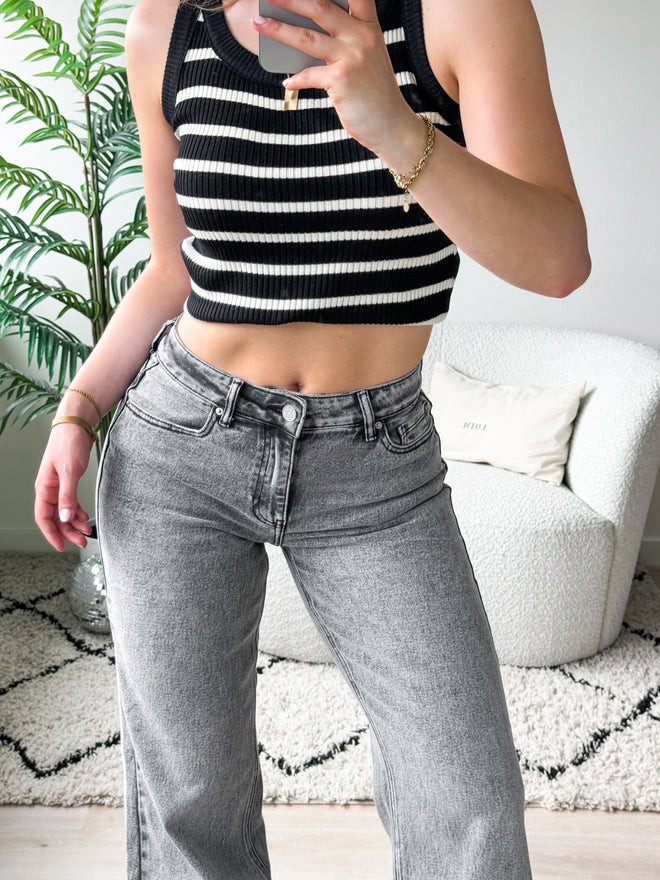 Stretch - Maya wide jeans grey