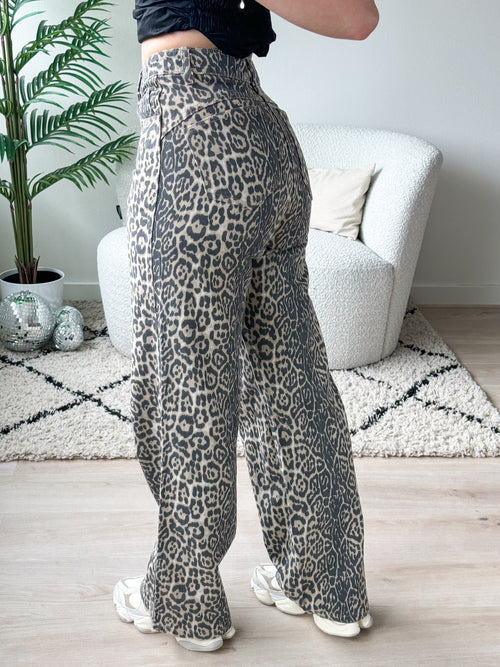 Mindy wide jeans leopard