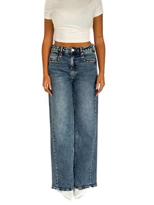 Stretch - Romy wide jeans dark denim