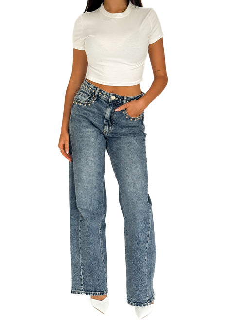 Stretch - Romy wide jeans dark denim