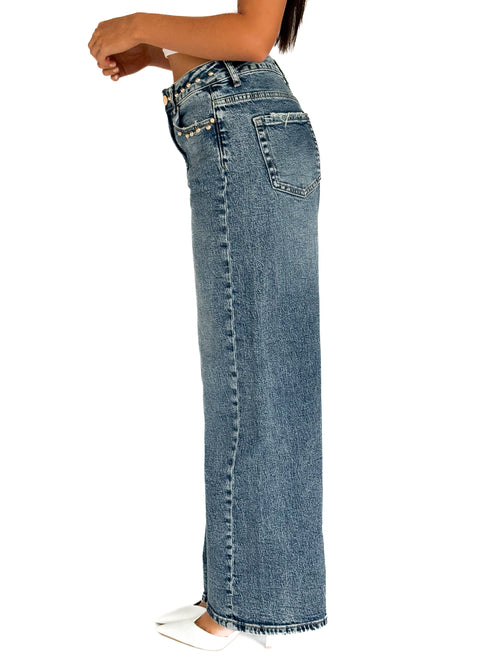 Stretch - Romy wide jeans dark denim