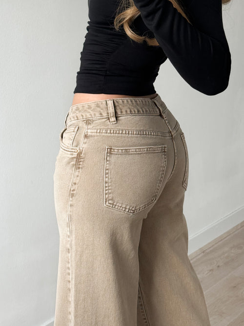 Stretch - Lois wide jeans camel
