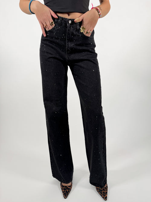 Riley wide jeans black