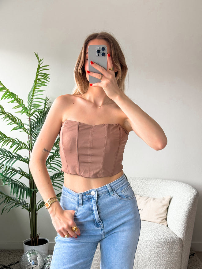 Heart top taupe