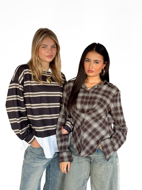 Serena polo black-beige