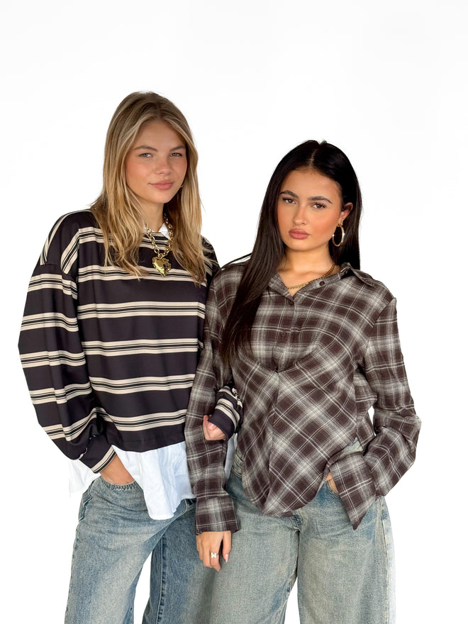 Serena polo black-beige