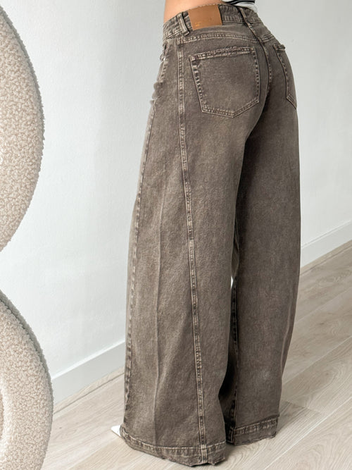 Stretch - Puck extra wide jeans brown