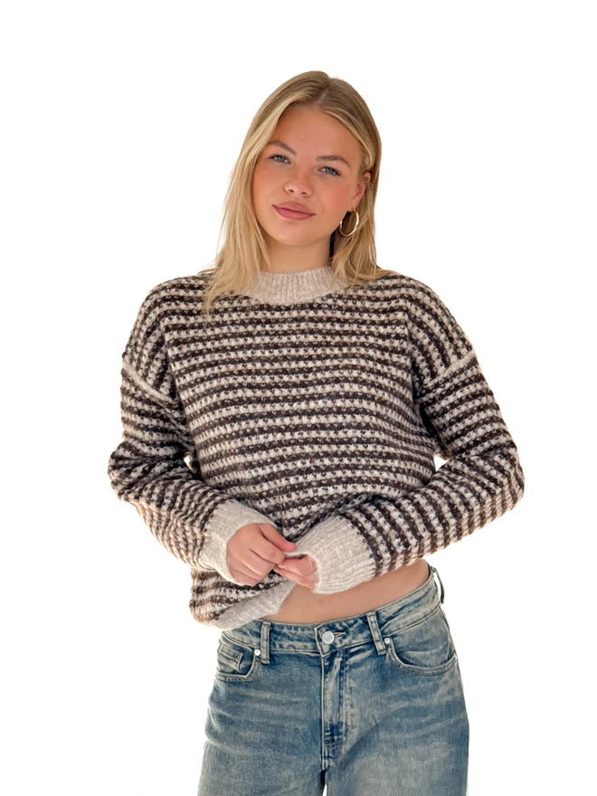 Lilly knit crème-brown