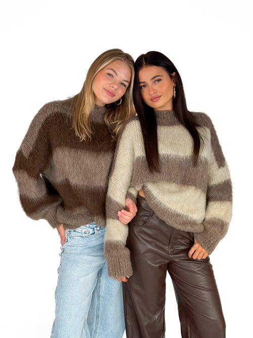 Nola knit taupe-crème