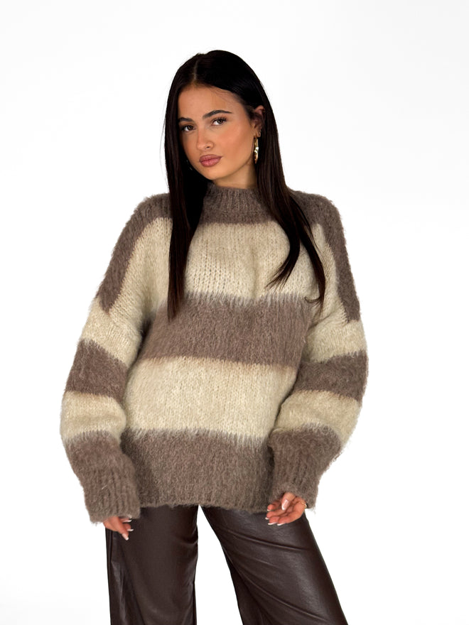 Nola knit taupe-crème
