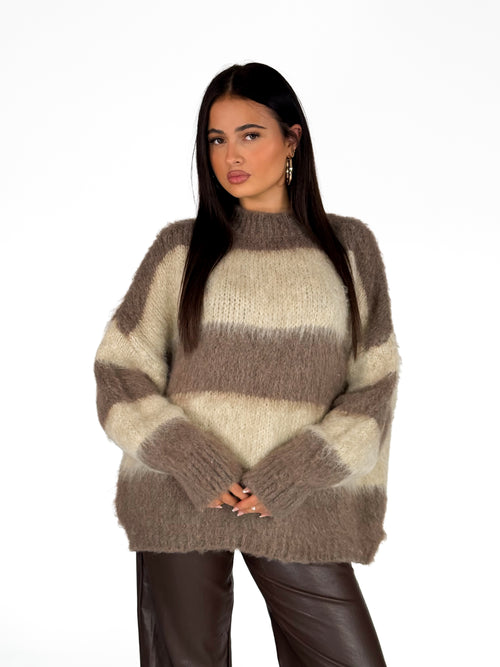 Nola knit taupe-crème
