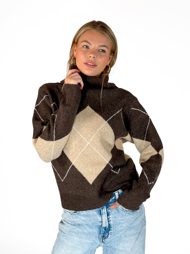 Cato knit brown-creme