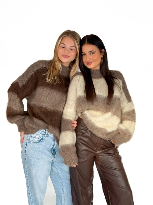 Nola knit taupe-crème