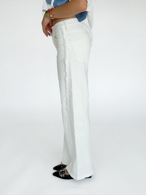 Stretch - Noor wide jeans white