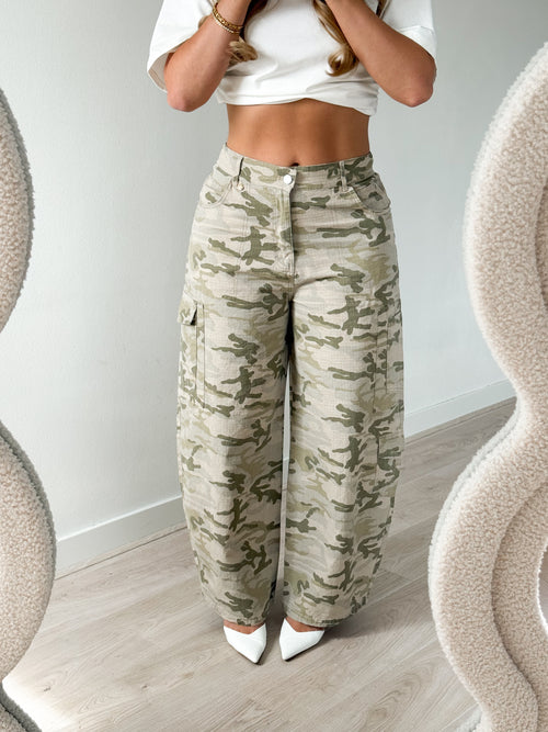 Caby balloon jeans light camo