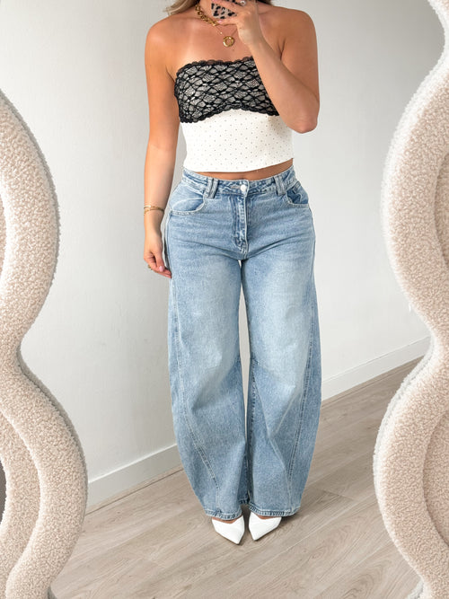 Stretch - Elin balloon jeans light denim