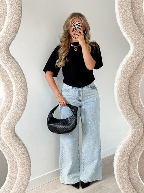 Stretch - Sanne wide jeans washed denim