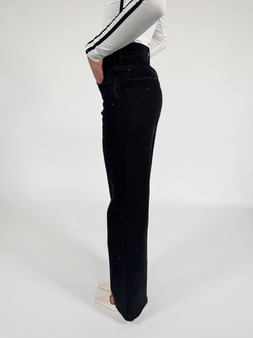 Stretch - Macey wide jeans black