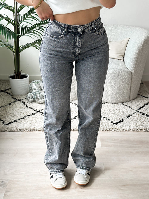 Stretch - Ayla wide jeans mid grey
