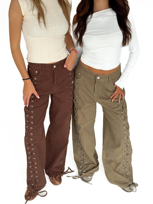 Pre-order Gaya extra wide jeans army green