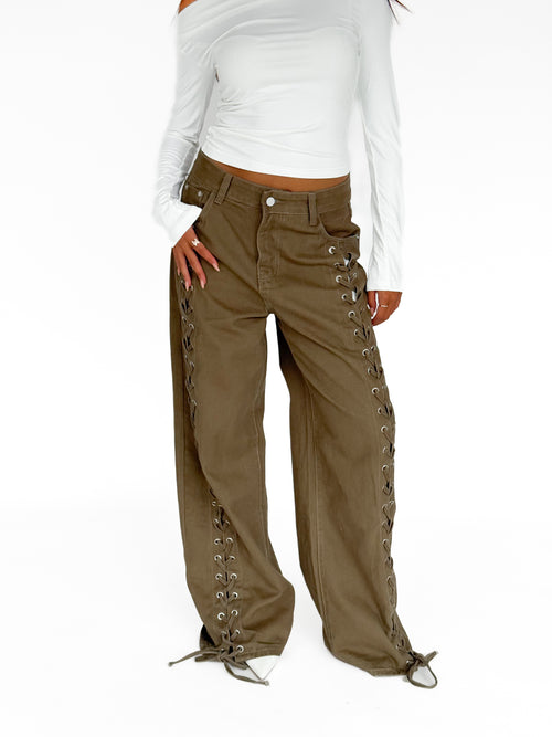 Pre-order Gaya extra wide jeans army green