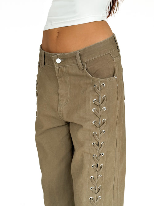 Pre-order Gaya extra wide jeans army green