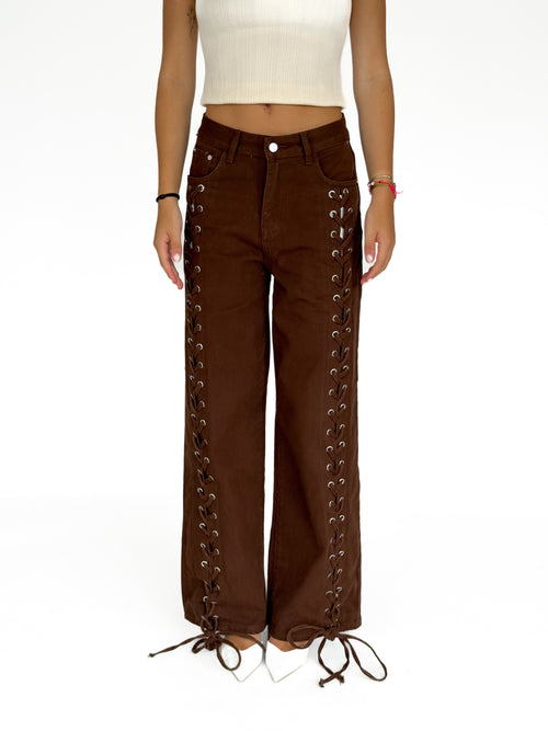 Pre-order Gaya extra wide jeans brown
