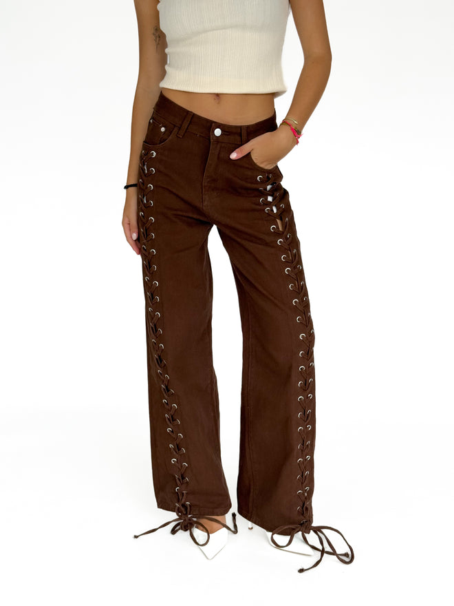 Pre-order Gaya extra wide jeans brown