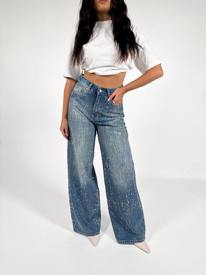 Lotte extra wide jeans mid denim