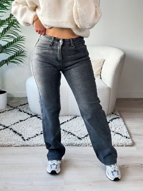 Stretch - Lieke wide jeans dark grey