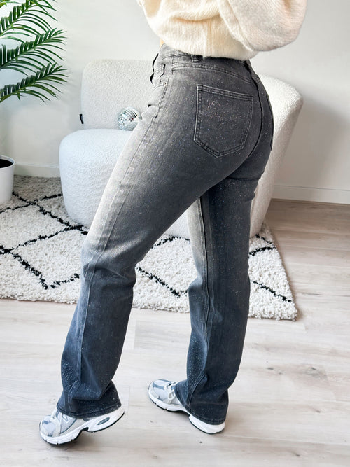 Stretch - Lieke wide jeans dark grey