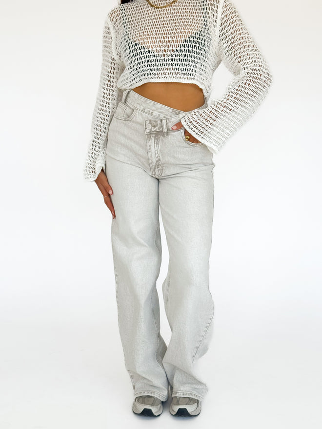 Stretch - Kaylee wide jeans sand